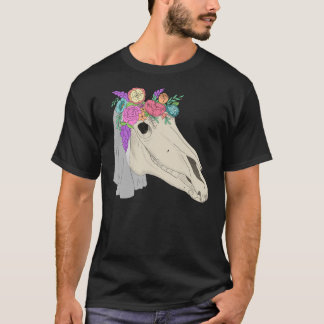 Camiseta Mari Lwyd Welsh Folklore Horse Skull - Cor Plana