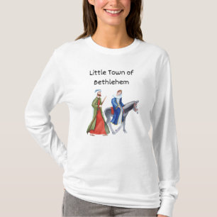 Camiseta Maria e José para a pequena cidade de Belém