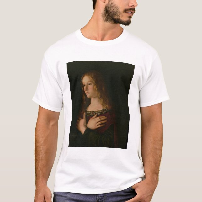 Camiseta Maria Madalena, detalhe do Virgin e criança w (Frente)