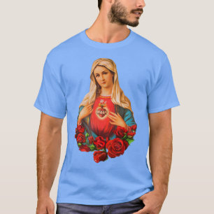 Camiseta Maria Mãe de Deus Coração da Virgem Maria Clássica