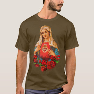 Camiseta Maria Mãe de Deus Coração da Virgem Maria Clássica