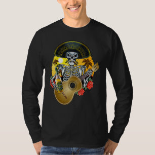 Camiseta Mariachi Skeleton Dia De Los Muertos Dia do De