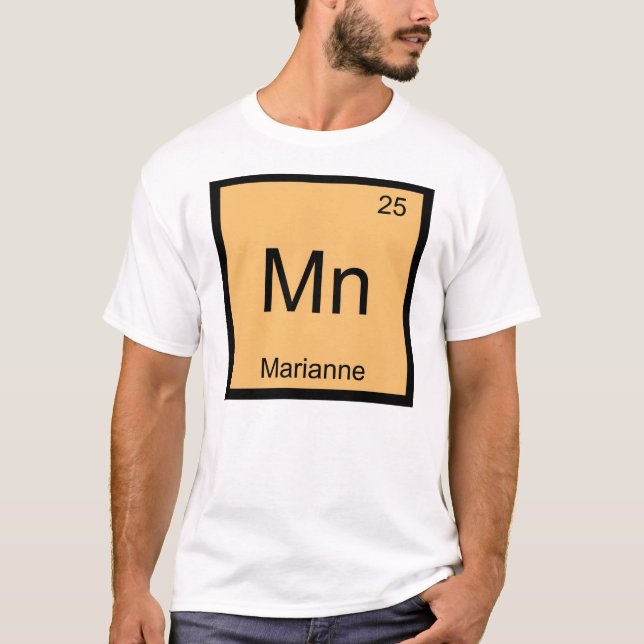 Camiseta Marianne Name Química Elemento de Química Mesa Per (Frente)