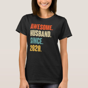 Camiseta Marido Admirável Vintage Desde 2020 2 Casando Aniv