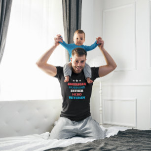 Camiseta Marido Americano Pai Herói Veterano   Patriótico