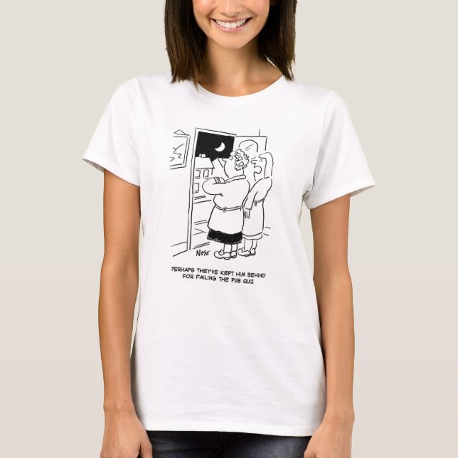 Camiseta Marido atrasado do Pub. Pub Quiz (Frente)