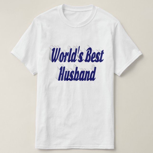 Camiseta Marido com texto azul escuro T-Shirt (Frente do Design)
