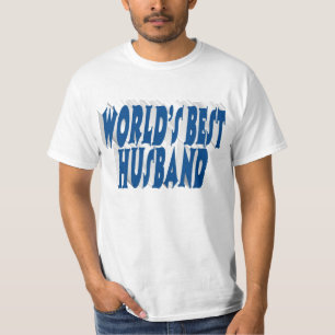 Camiseta Marido com texto azul-marinho
