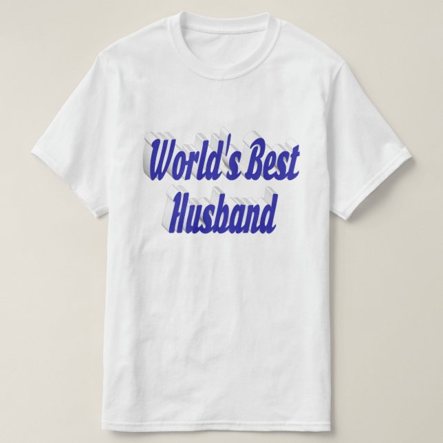 Camiseta Marido com texto azul T-Shirt (Frente do Design)