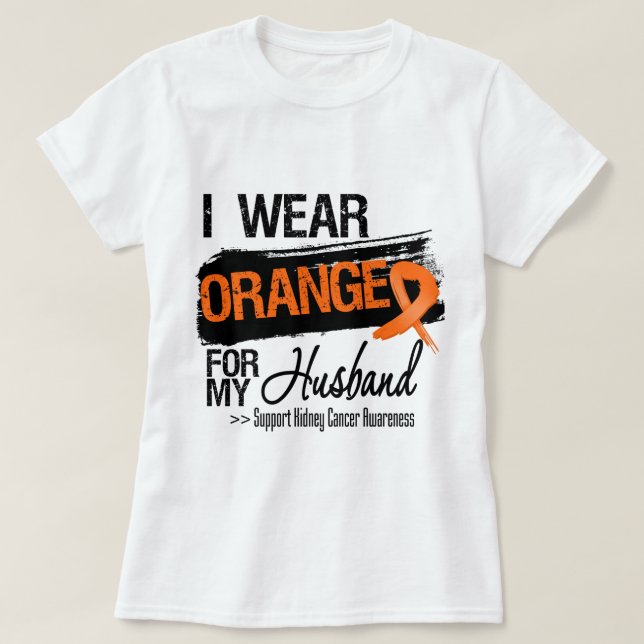 Camiseta Marido da fita do câncer de rim (Frente do Design)