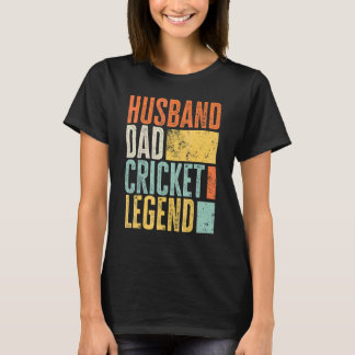 Camiseta Marido de Críquete Masculino Pai Lendário Pai Melh