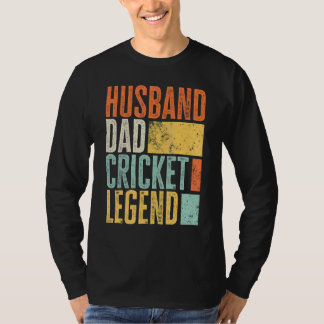 Camiseta Marido de Críquete Masculino Pai Lendário Pai Melh
