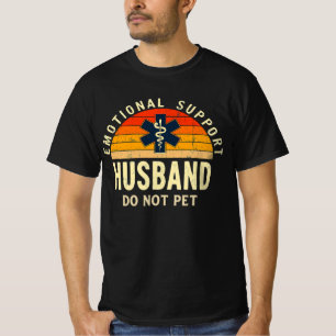 Camiseta Marido de Suporte Emocional - Não Pet Vintage Dive
