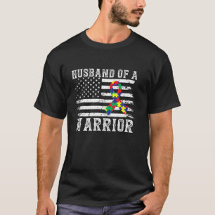 Camiseta Marido De Um Guerreiro Autismo Consciência Para O