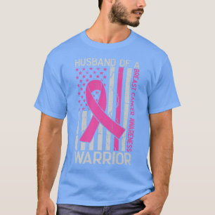 Camiseta Marido De Um Guerreiro Cancer A De Bandeira Americ