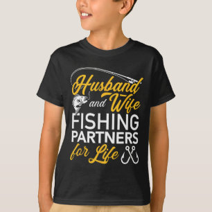 Camiseta Marido e Mulher Parceiros de Pesca Para a Vida Tod