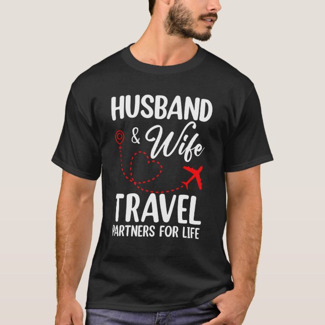 Camiseta Marido E Parceiros De Viagem Para O Casal De Vida (Frente)