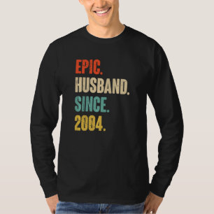 Camiseta Marido Épico Desde 2004 18º Aniversário de Casame