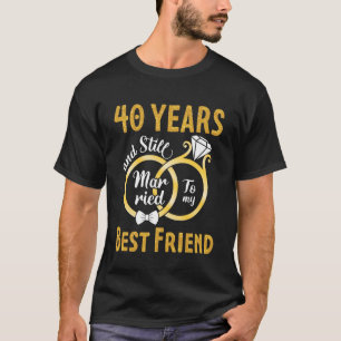 Camiseta Marido & Esposa 40 Anos e Ainda Casado com Minha M