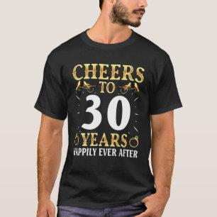 Camiseta Marido Esposa Bebendo Alegra-Se A 30 Anos Felizmen