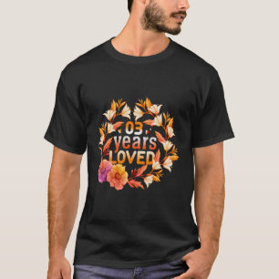 Camiseta Marido Esposa com 3 Anos Aniversário Floral