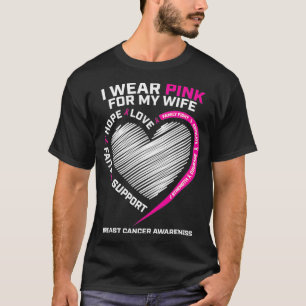 Camiseta Marido Homens Que Visto Rosa Para O Cancer Da Minh