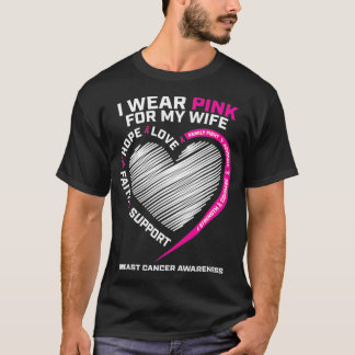 Camiseta Marido Homens Que Visto Rosa Para O Cancer Da Minh