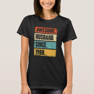 Camiseta Marido Impressionante Retro Desde 1980 42 Casando