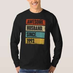 Camiseta Marido Impressionante Retro Desde 1993 29 Casando