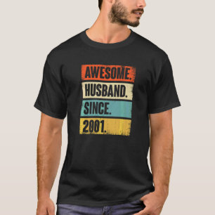 Camiseta Marido Impressionante Retro Desde 2001 21 Aniver C