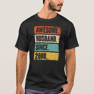 Camiseta Marido Impressionante Retro Desde 2008 14 Aniver C