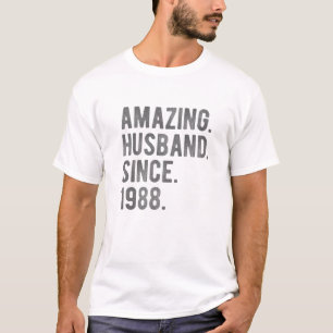 Camiseta Marido Incrível Desde 1988 - 34 Anniversar Casado