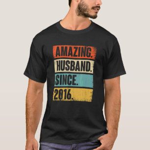 Camiseta Marido Incrível Desde 2016 Vintage 6 Casando Anive
