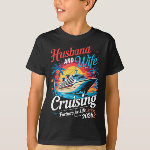 Camiseta Marido Mulher Parceiros de Cruzeiro Desenho de Vid