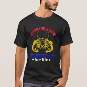 Camiseta Marido Mulher Parceiros de Pesca Para a Vida Peixe