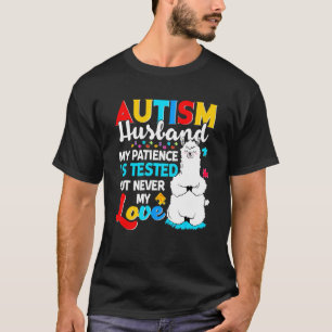 Camiseta Marido Orgulhoso de Autismo Llama Puzzle Conscient
