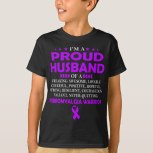 Camiseta Marido Orgulhoso De Fibromialgia Guerreira T