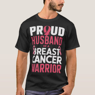Camiseta Marido Orgulhoso de um Guerreiro do Cancer da Mama
