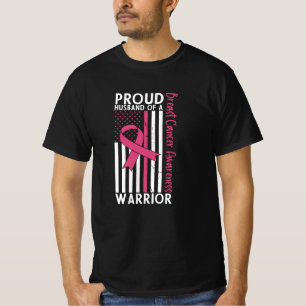 Camiseta Marido Orgulhoso De Uma Mulher Guerreira Do Cancer