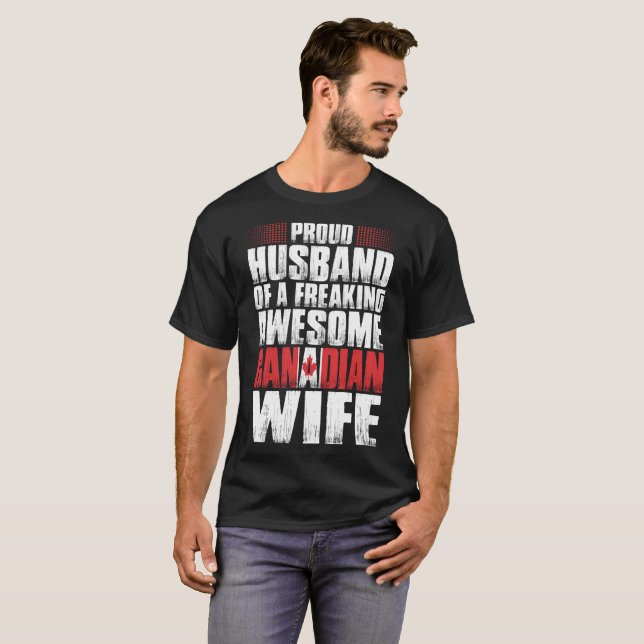 Camiseta Marido orgulhoso do Tshirt canadense (Frente Completa)