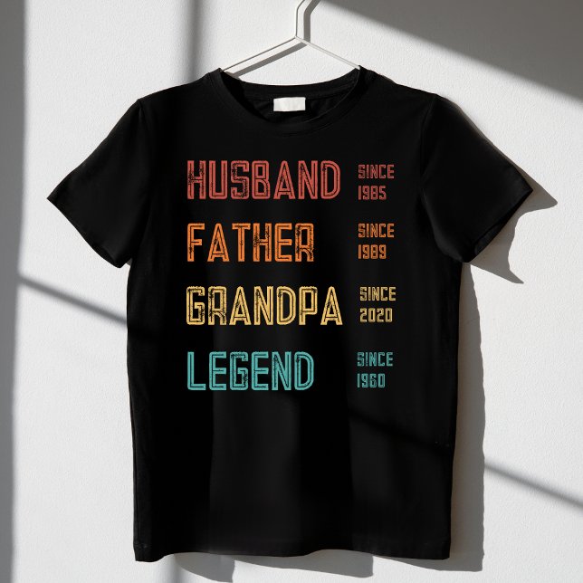 Camiseta Marido Padre Avô Legenda Vovô Personalizado (Criador carregado)