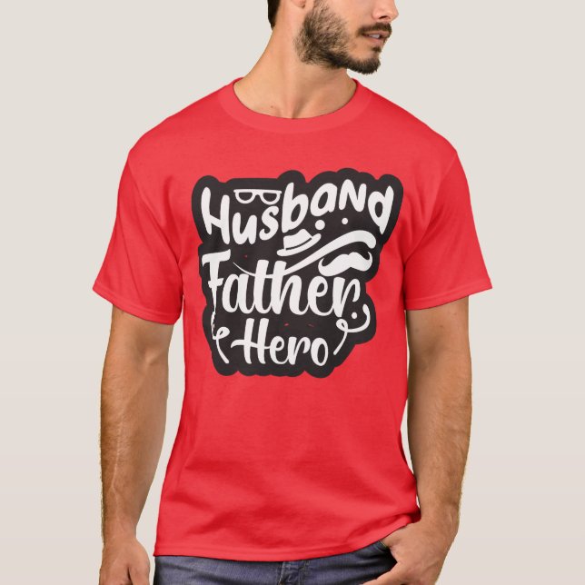 Camiseta Marido Padre Hero Dia de os pais Presente (Frente)