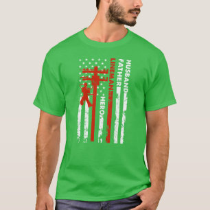 Camiseta Marido Padre Lineman Hero presente para Cabina Elé