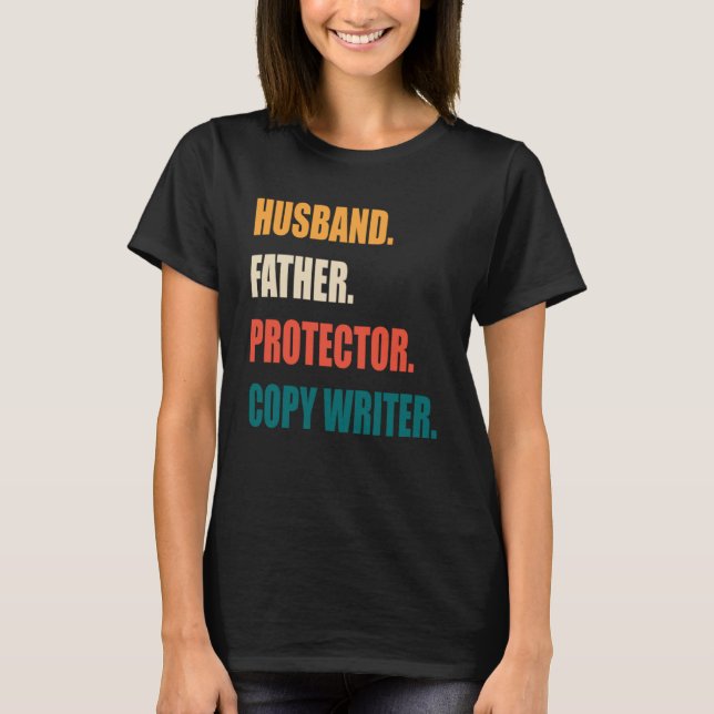 Camiseta Marido Padre Protetor Escritor (Frente)