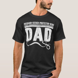 Camiseta Marido Padre Protetor Hero Melhor Pai Nunca Pai