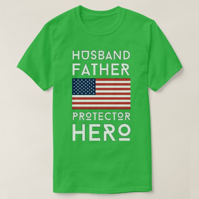 Camiseta Marido Padre Protetor Herói (Frente do Design)