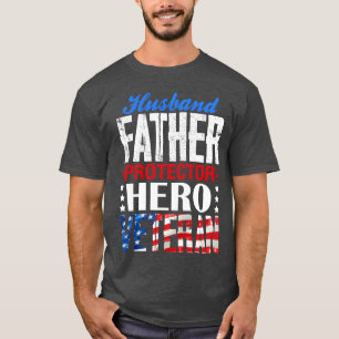 Camiseta Marido Padre Protetor Herói Veterano Dia do Pai