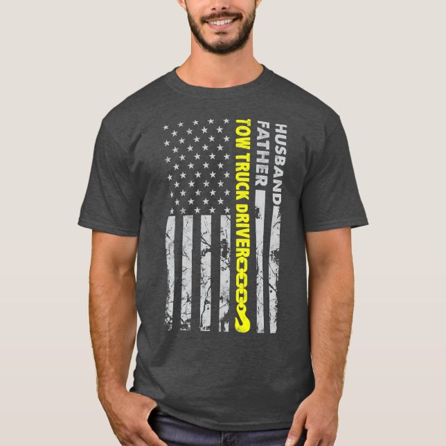 Camiseta Marido Padre Tow Motorck Bandeira Americana (Frente)