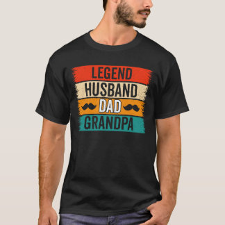 Camiseta Marido Pai Avô Legendário – Dia dos Pais Retrô