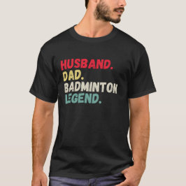 Camiseta Marido pai badminton legenda vintage retro birdie